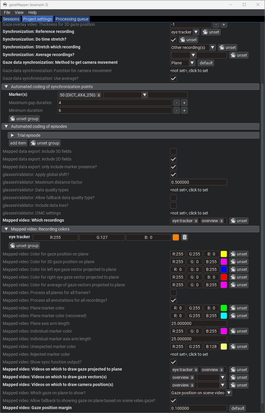 Project config