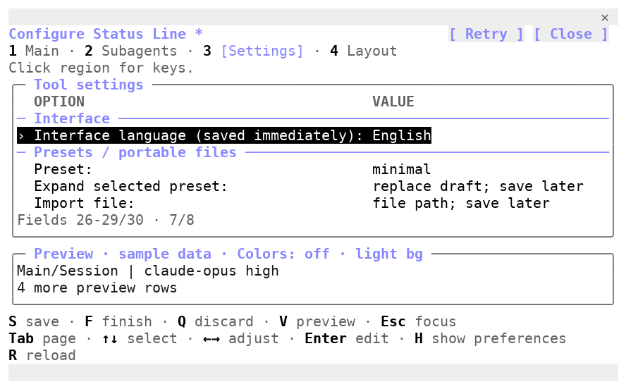 English native language selector