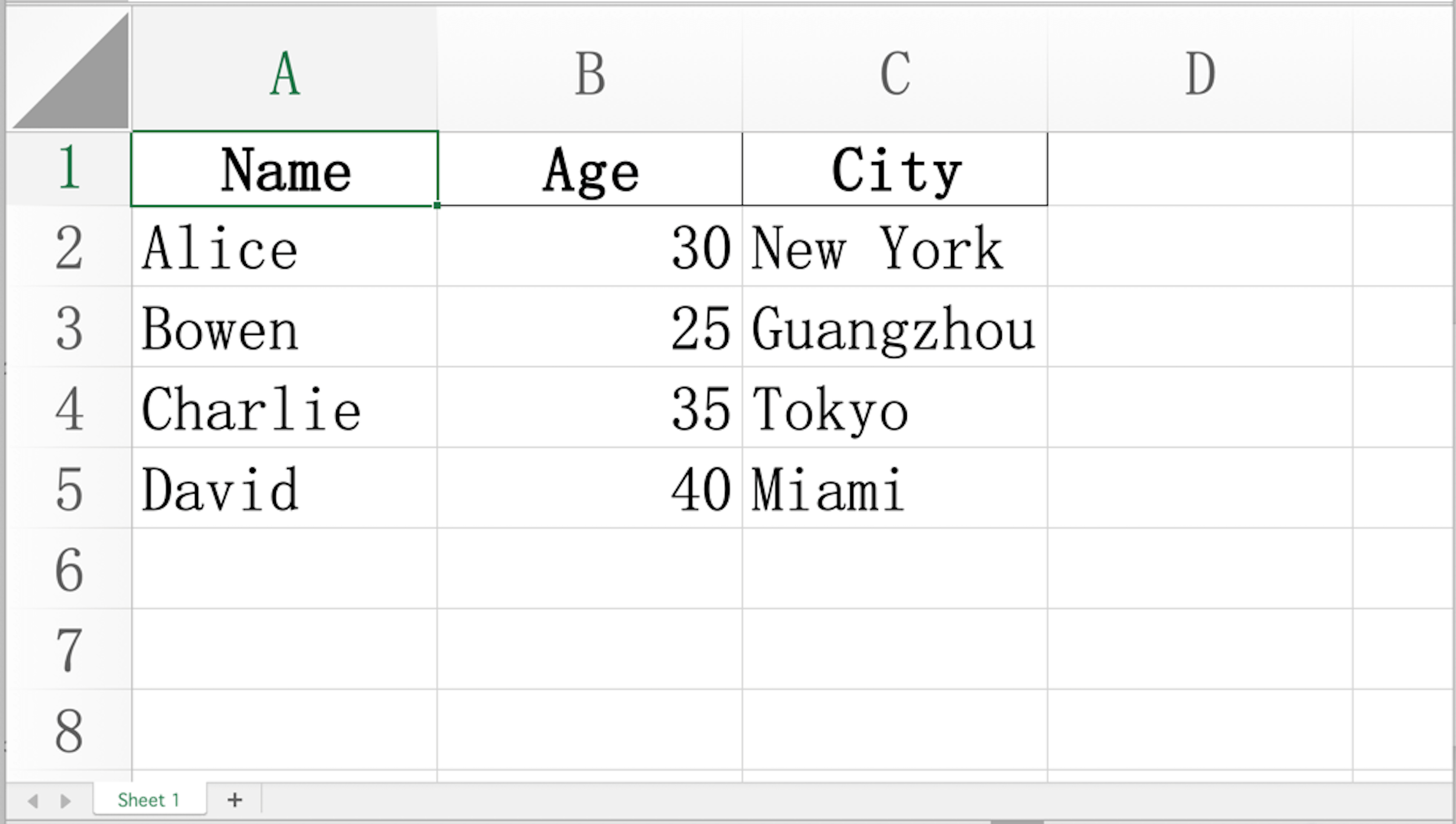 XLSX Example