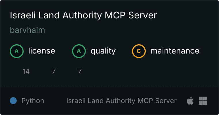Israeli Land Authority Server MCP server
