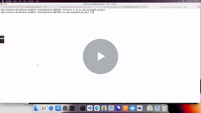 [GreenDeploy CLI] First Web Load After First New Django Project - 29 March 2022 - Watch Video by Clicking