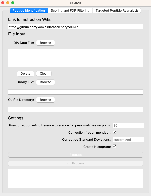 Peptide Identification GUI Picture
