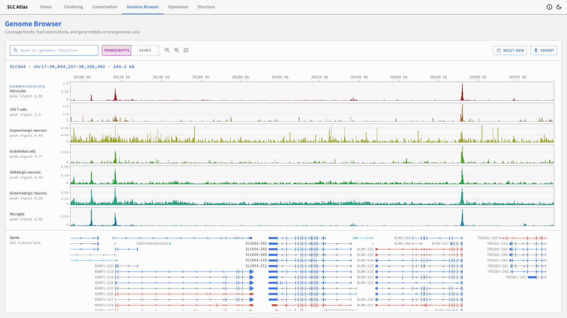 Genome Browser view