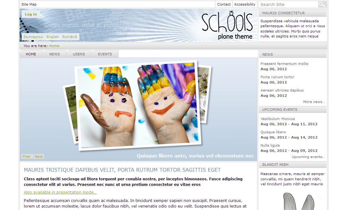 Schools Plone Theme Screenshot