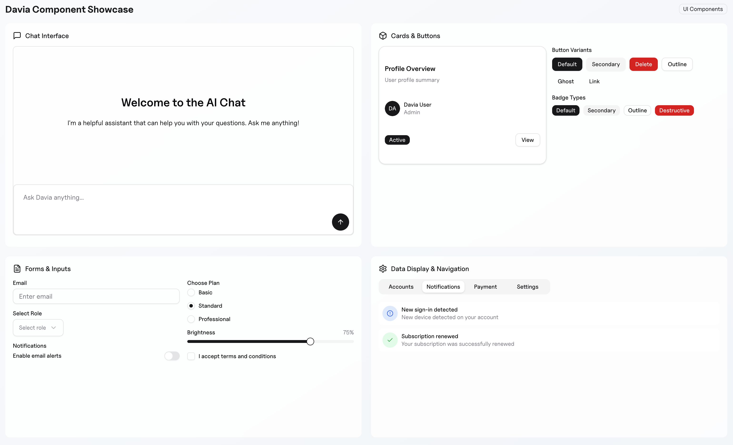 Davia UI Example