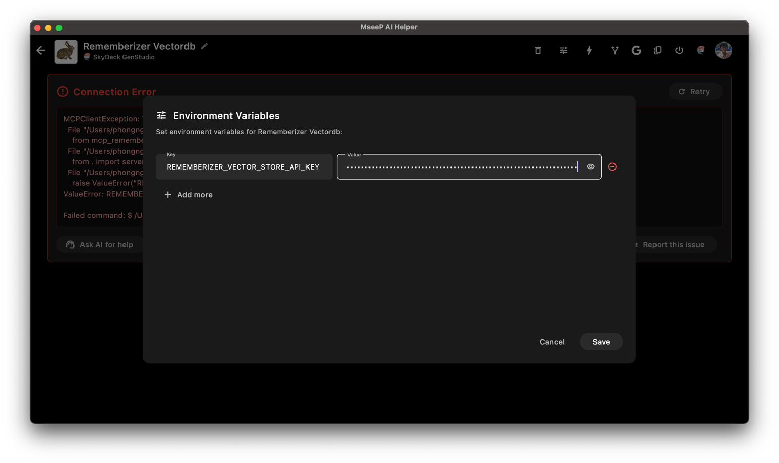 MseeP AI Helper App Configuration