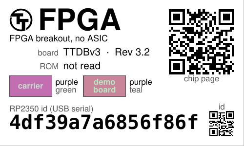 An FPGA breakout standing in for the ASIC on a DBv3 demo board