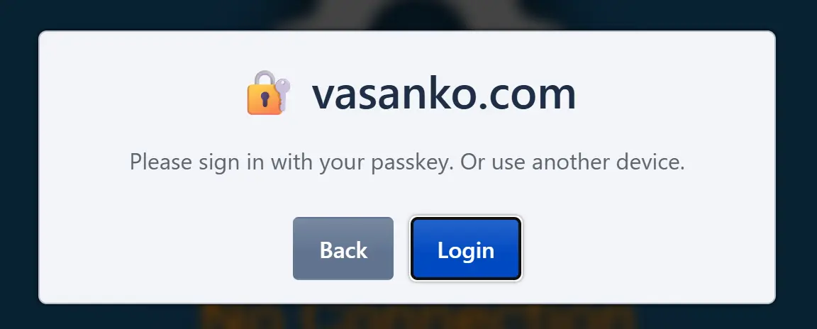 Login dialog screenshot