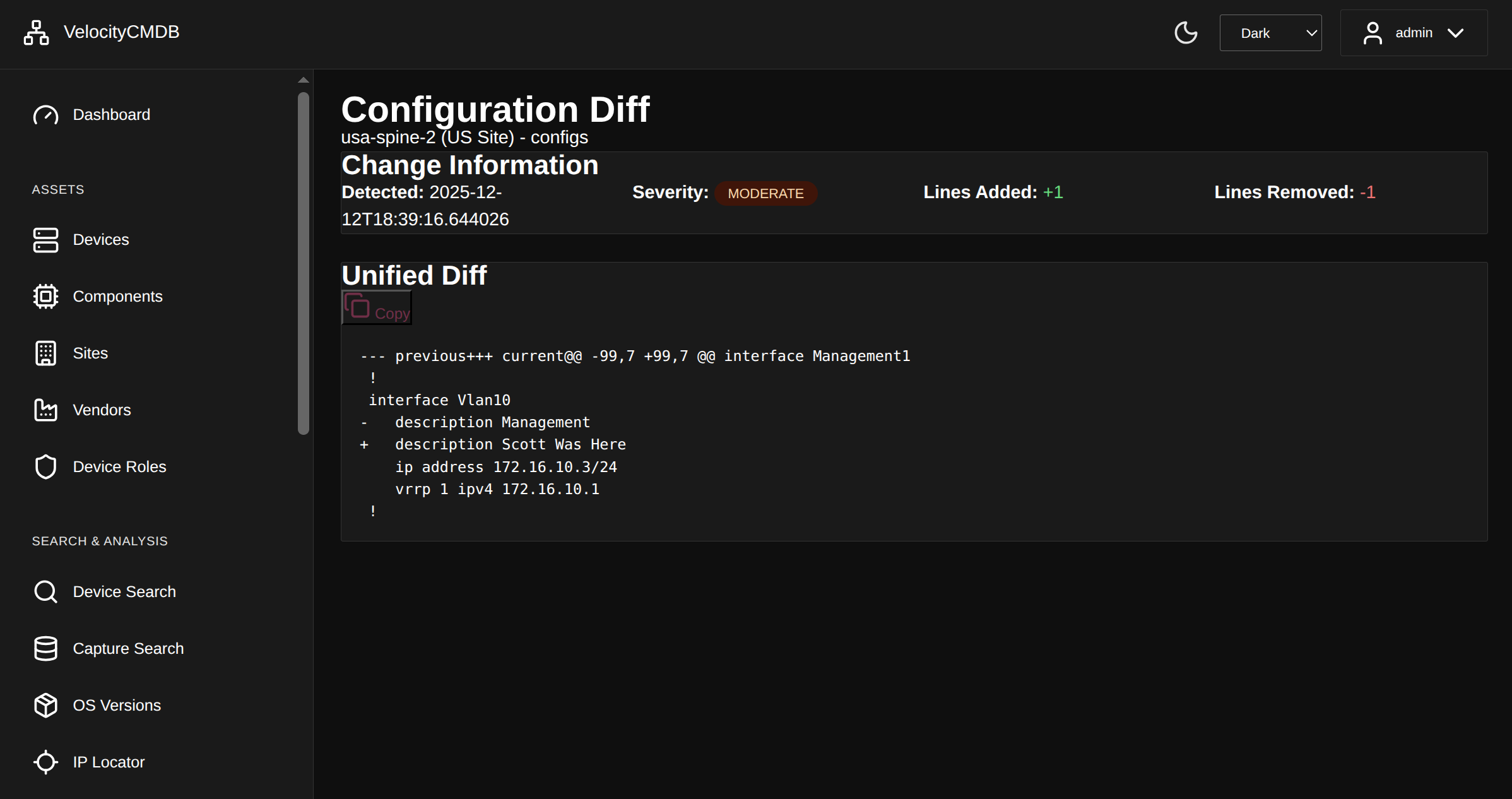 Change Diff