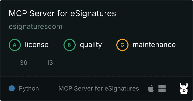 Server for eSignatures MCP server