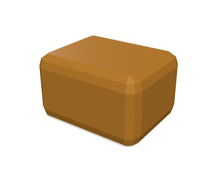 OpenSCAD's own minkowski() result: visibly faceted corners