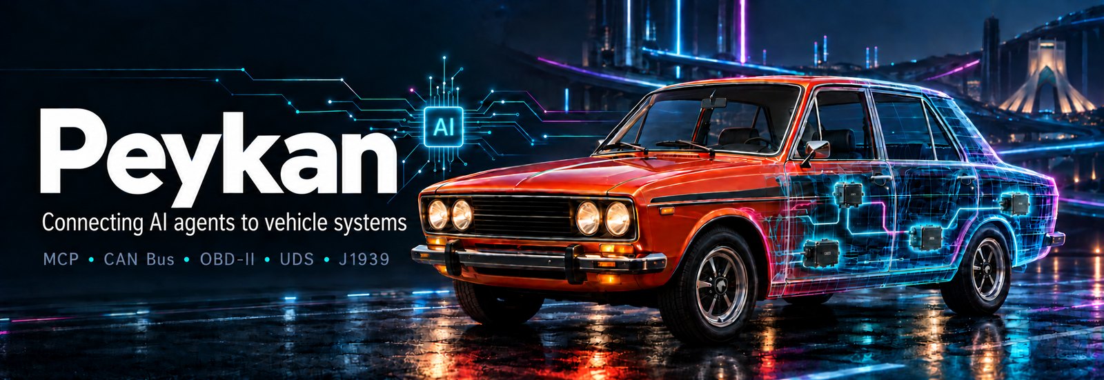 Peykan: connecting AI agents to vehicle systems (MCP, CAN bus, OBD-II, UDS, J1939)
