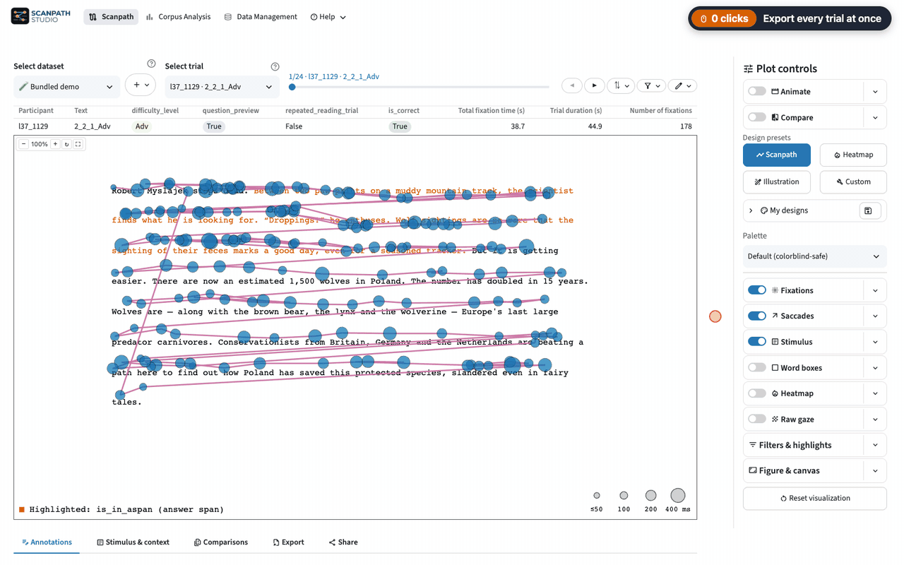 Exporting every trial's figures and tables as one zip