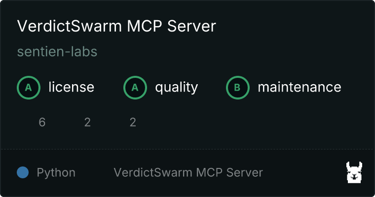 sentien-labs/verdictswarm-mcp MCP server