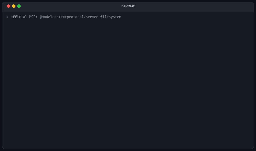 heldfast pinning an official filesystem server, catching a rewritten tool, and checking hosted servers against the public log