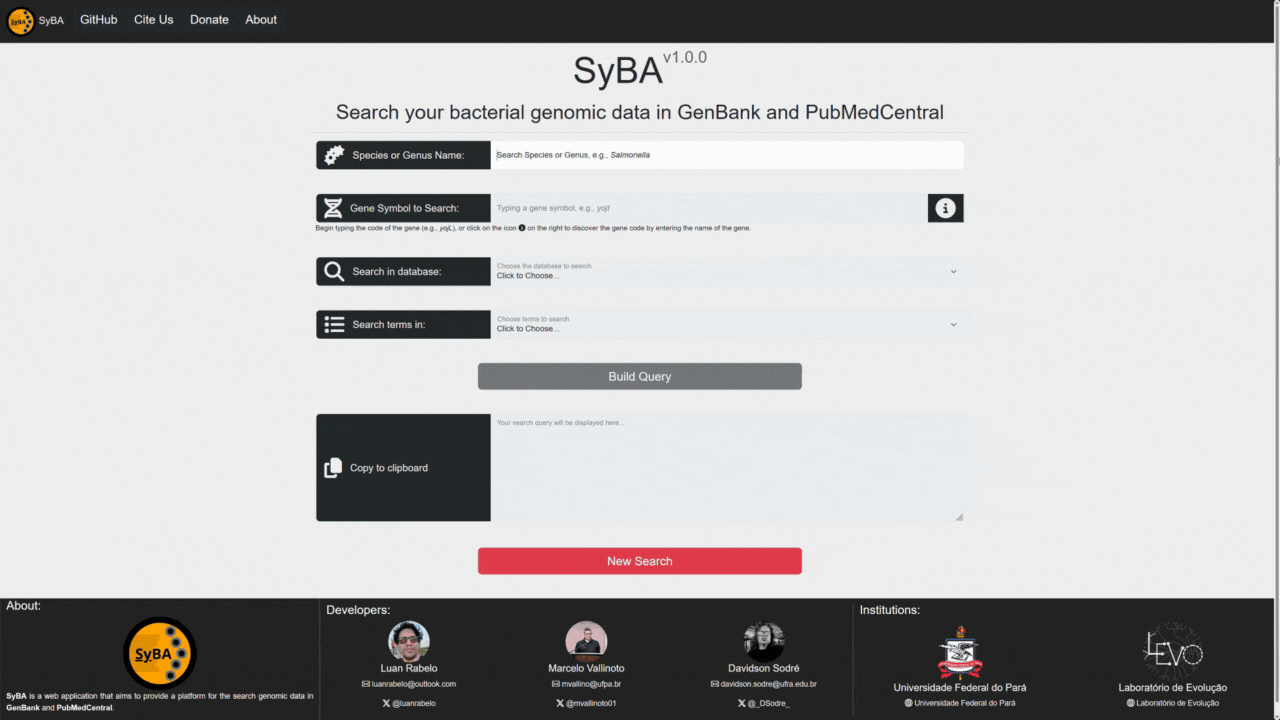 SyBA Web Form