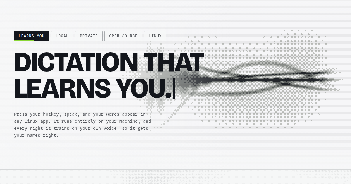 voiceio: dictation that learns you