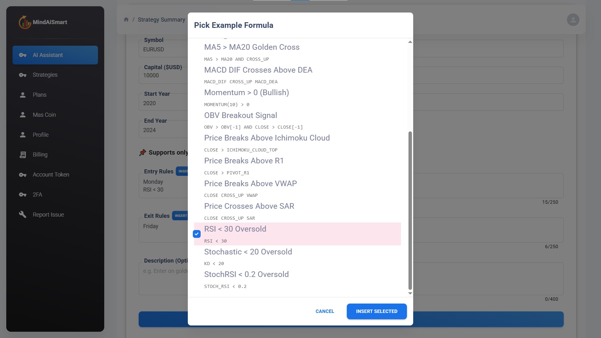 Strategy Example Assistance