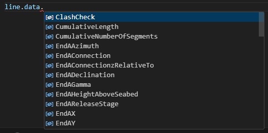 Screenshot of auto-complete with the 'data' component of objects (e.g., line.data.{data name})