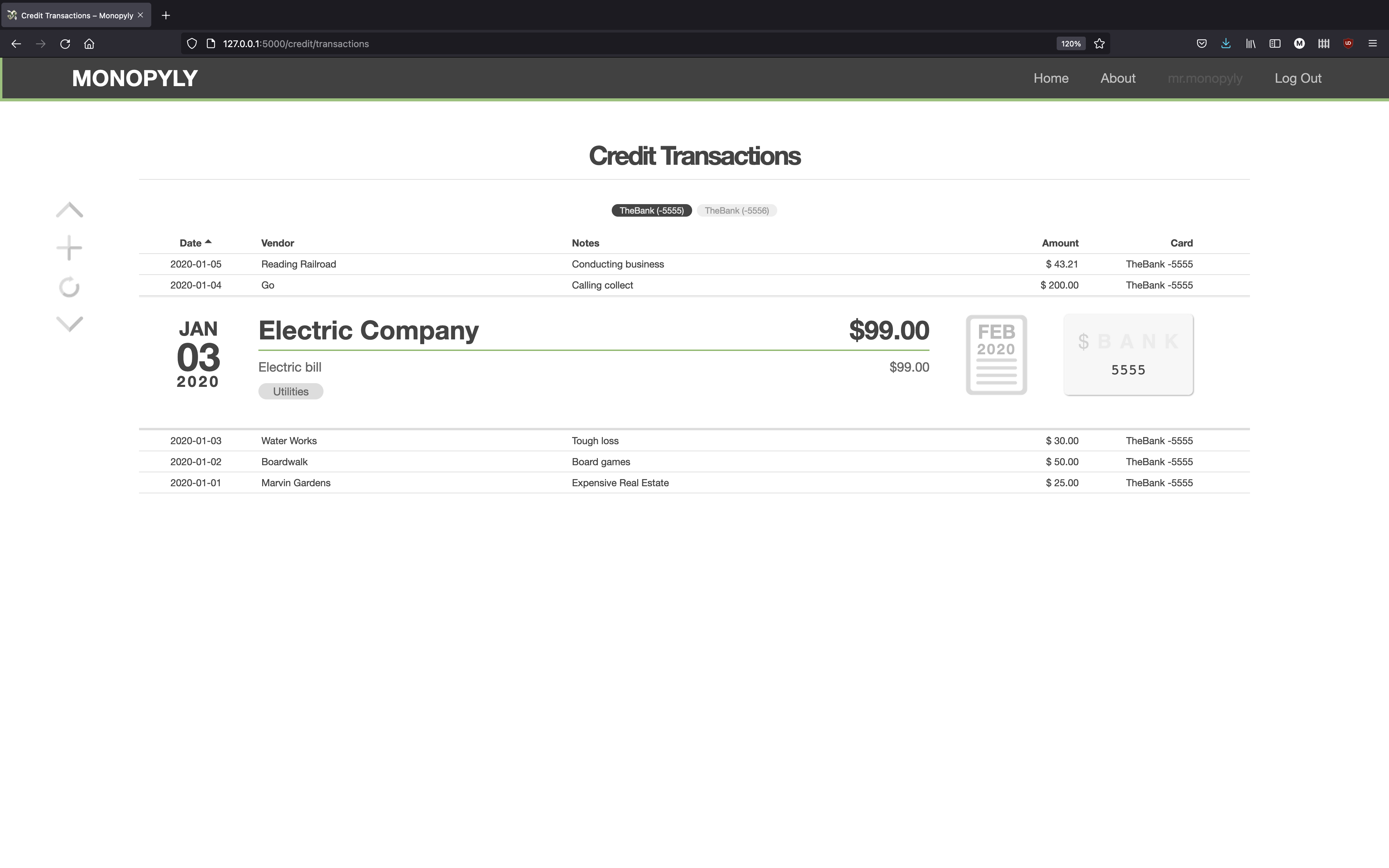 transaction history