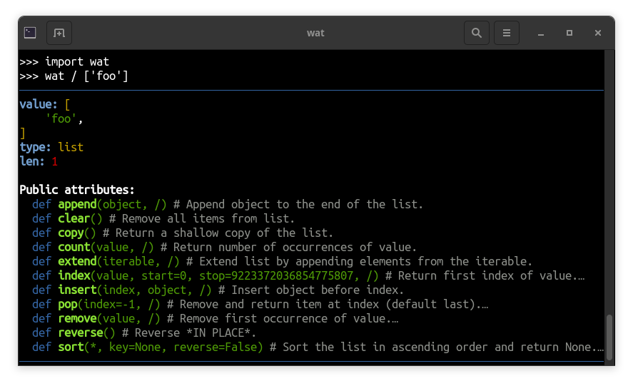 Wat inspector pypi