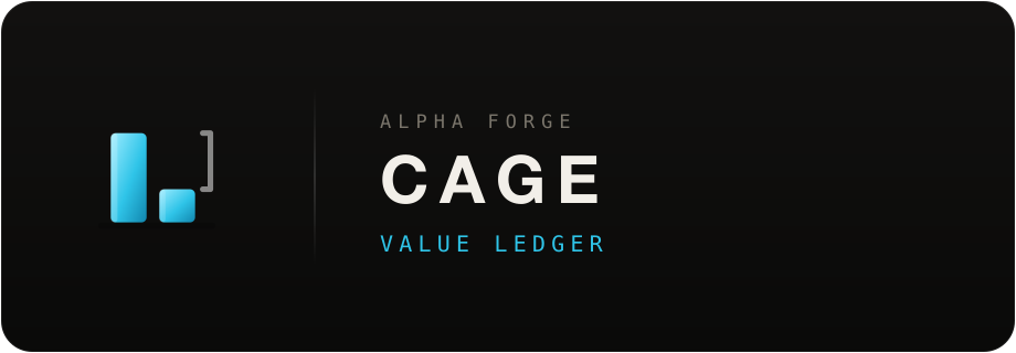 Cage — Alpha Forge · Value Ledger
