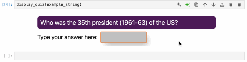 Example string question using JupyterQuiz.