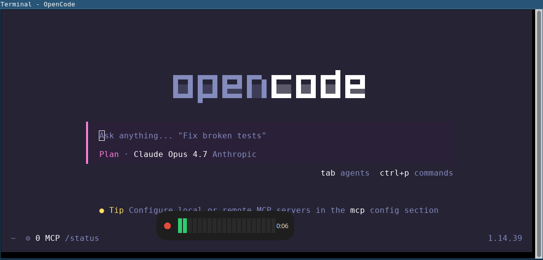 capturing on opencode