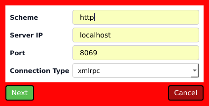 The OdooQtUi login dialog