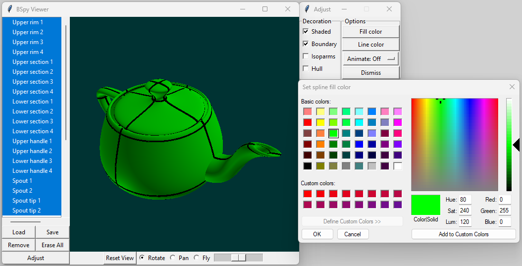Viewer rendering the Utah teapot