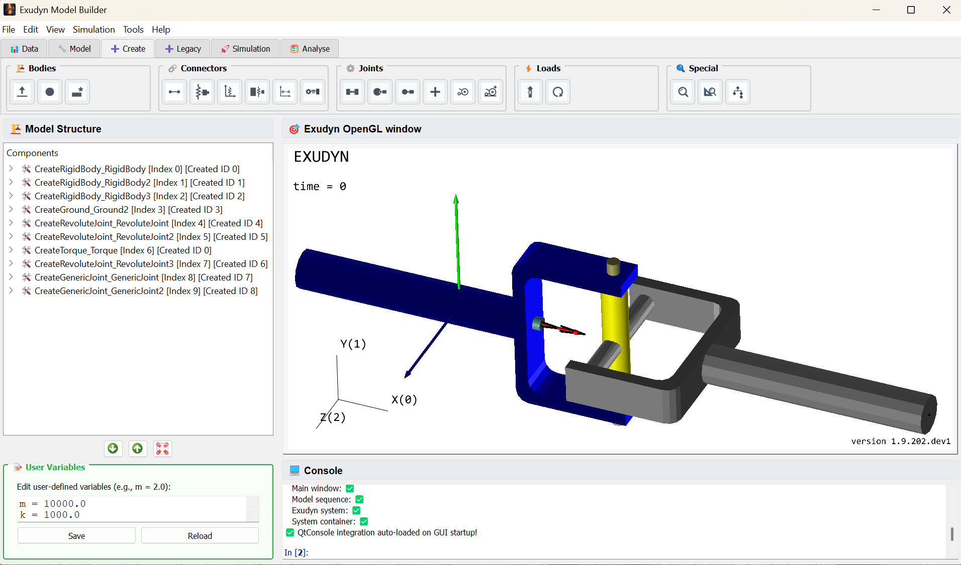Exudyn GUI Screenshot