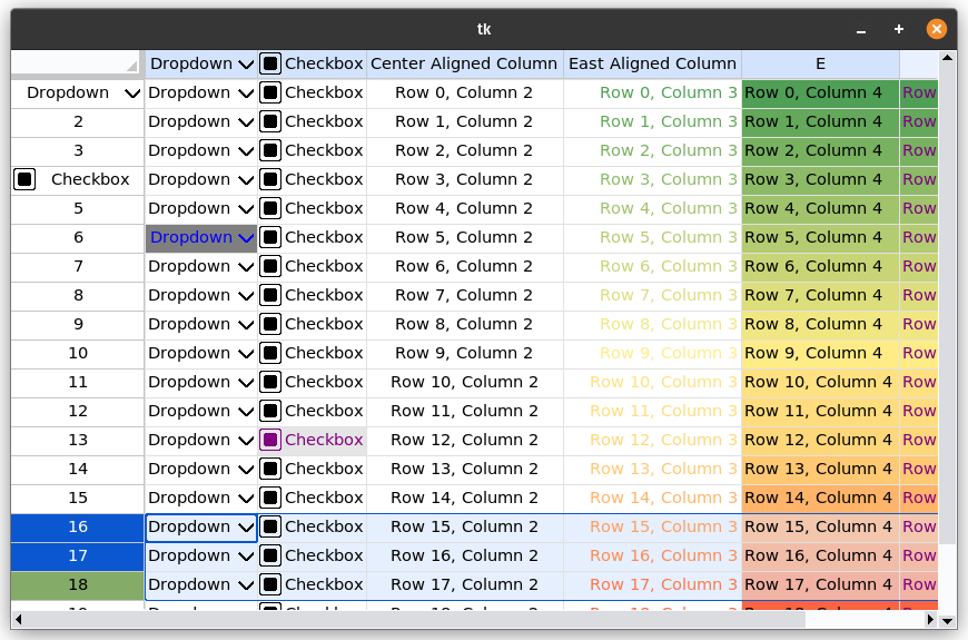 tksheet light blue theme