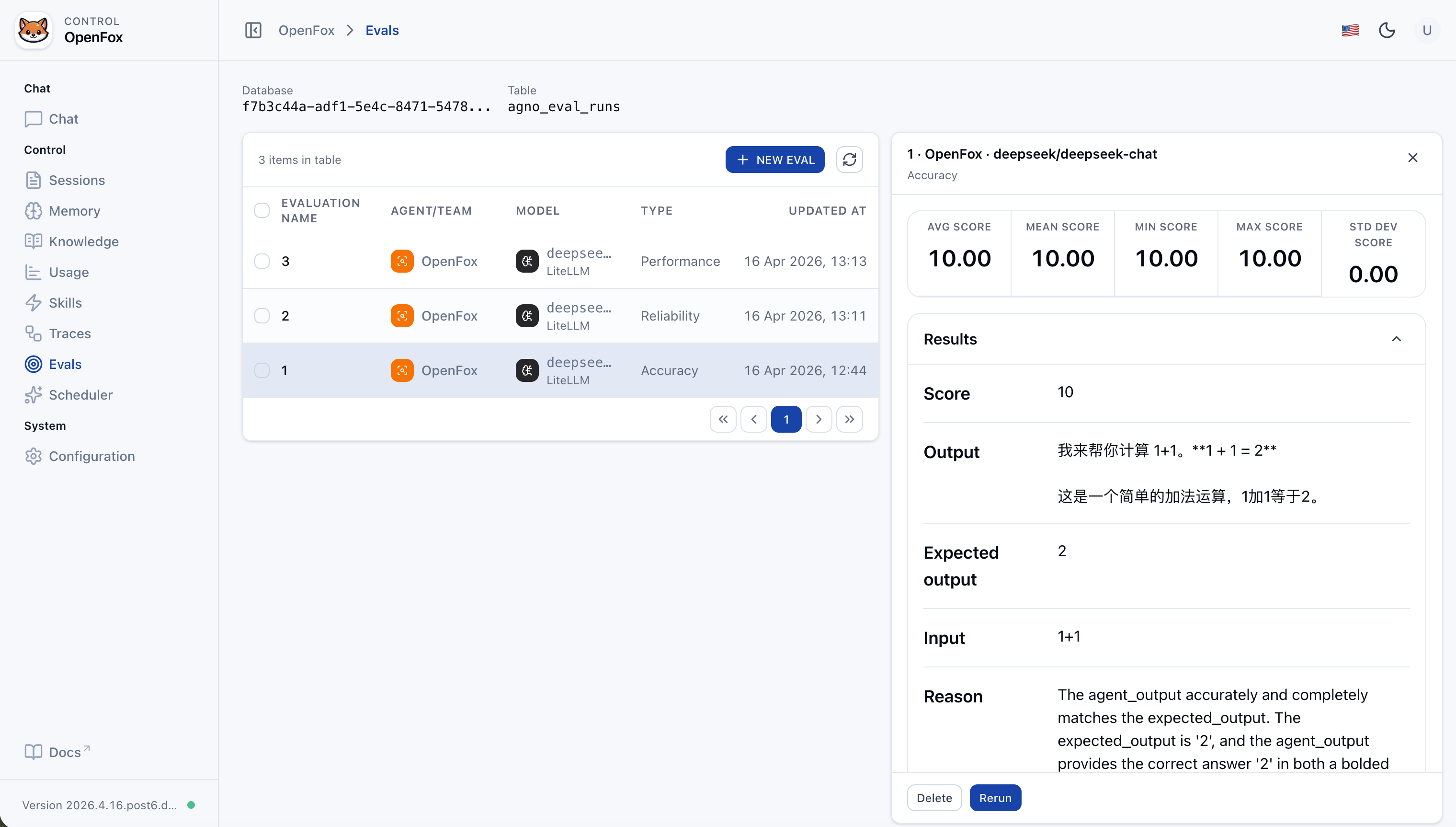 OpenFox Web — Eval Detail
