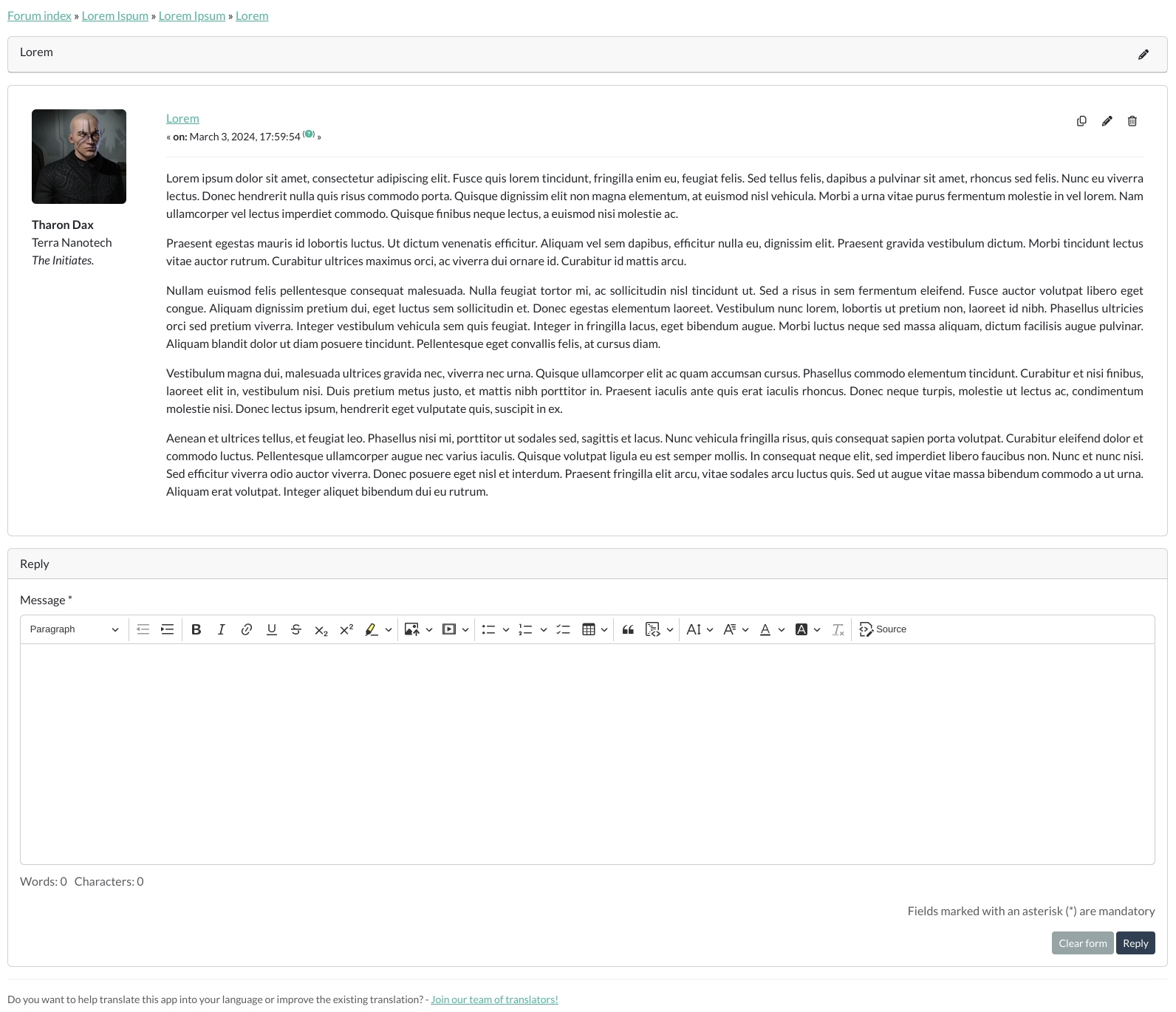 Screenshot: Topic View