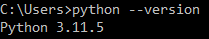 github cmd python version
