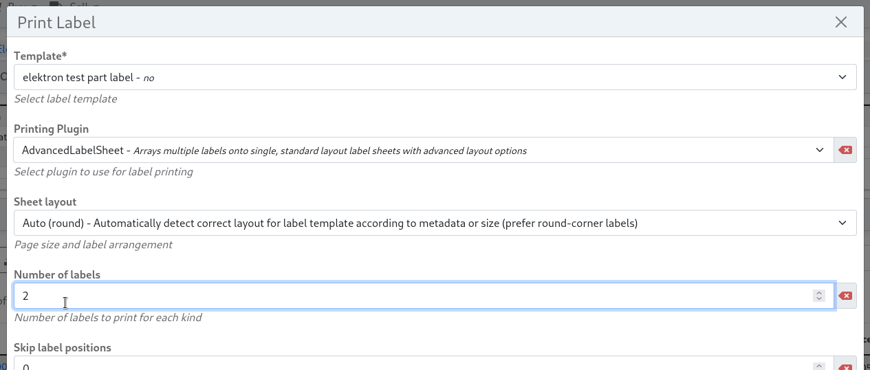 Configuration for multi label print