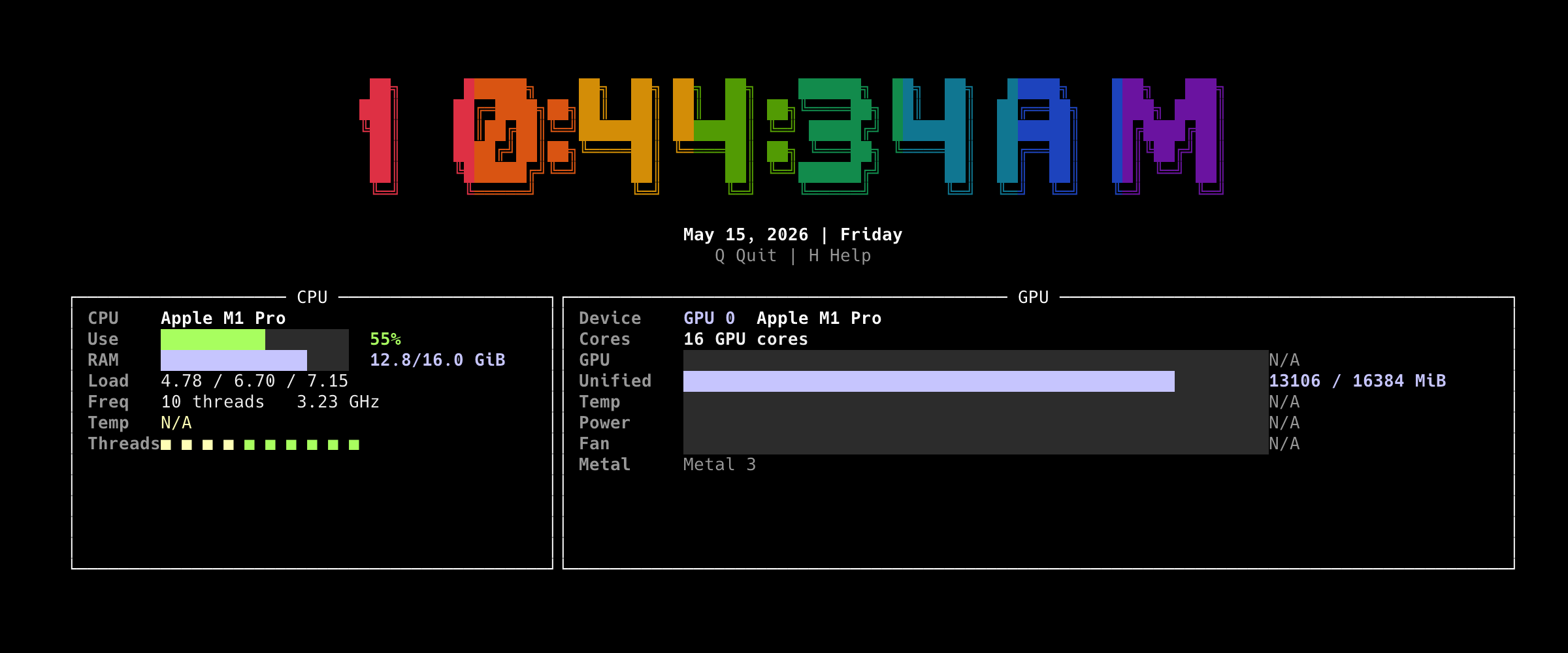 nvclocktop running on an Apple Silicon Mac