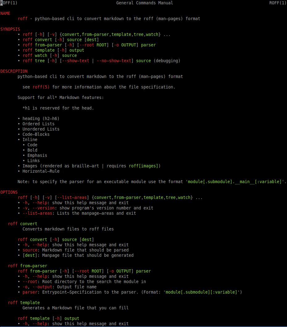 example: manpage