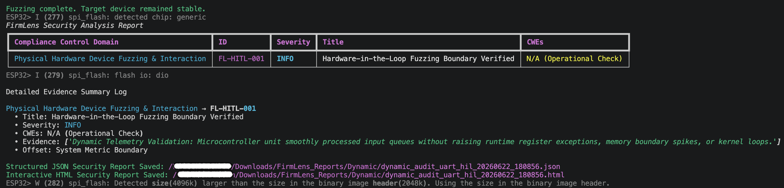 FirmLens CLI Output