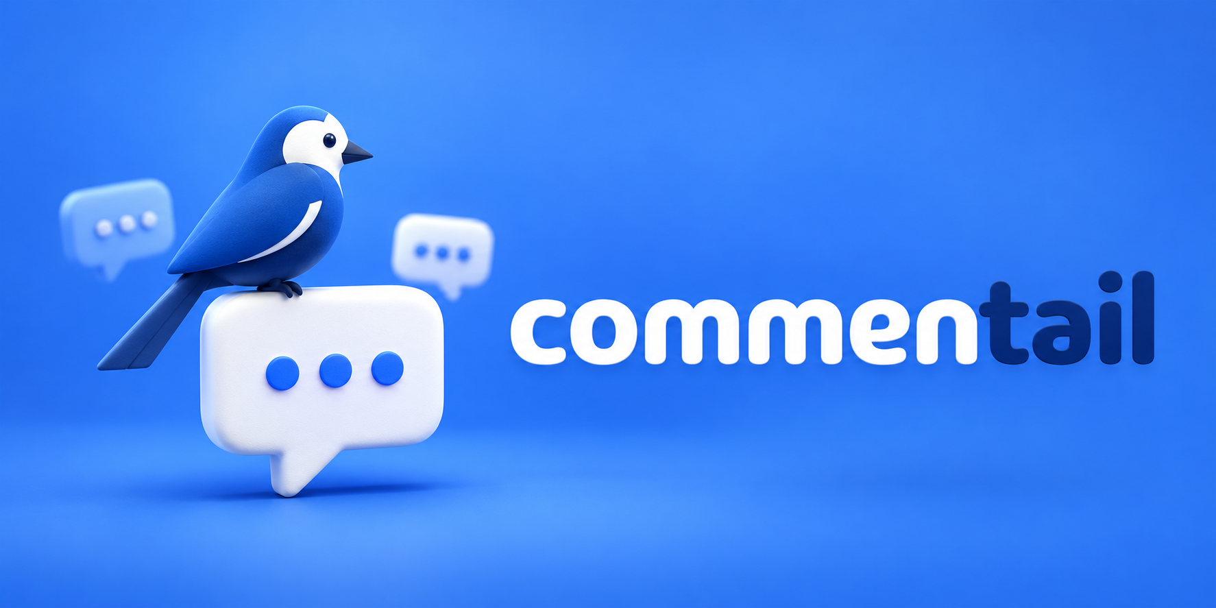 Commentail — a blue bird perched on a comment bubble