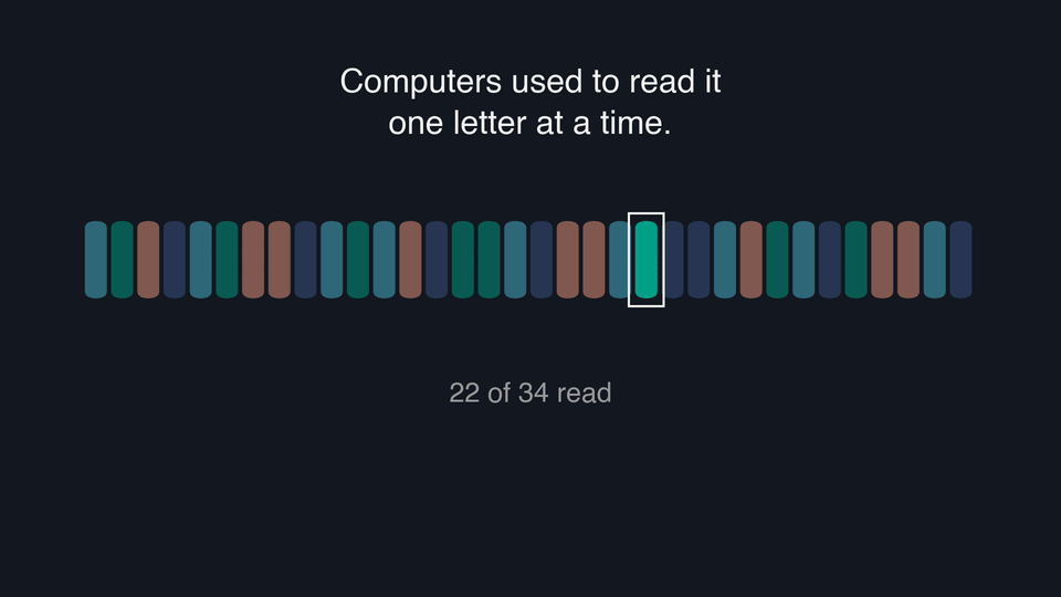 Seqcore reads a whole batch of sequences at once instead of one letter at a time