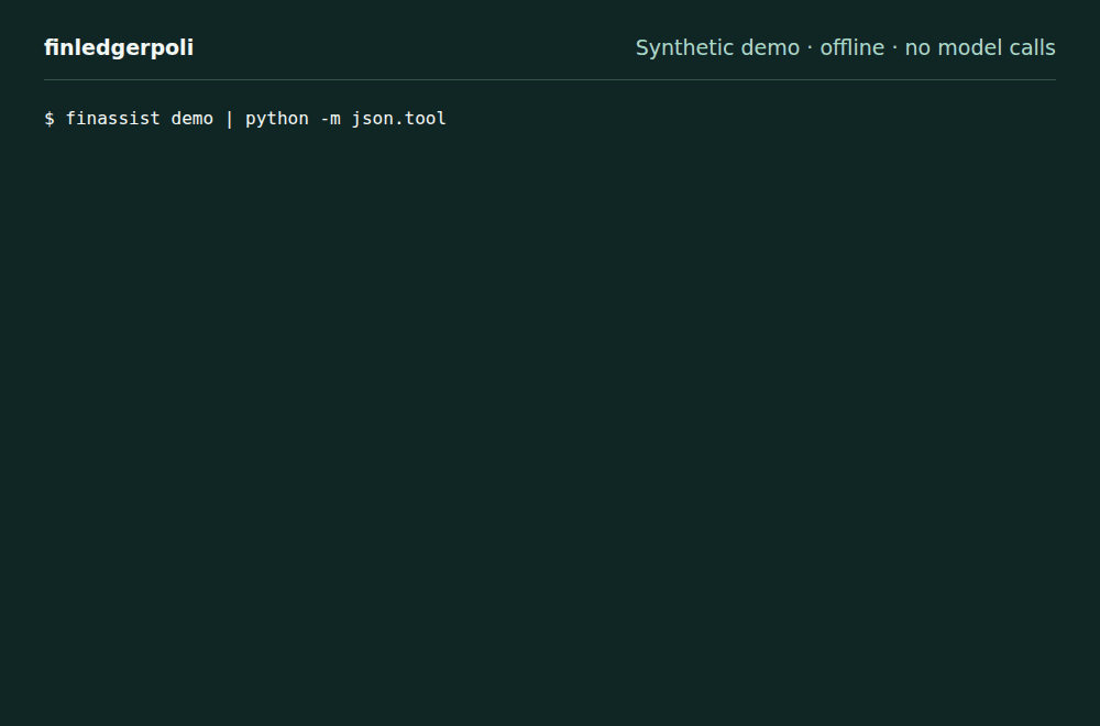 Synthetic offline demo: real local checks, no model calls