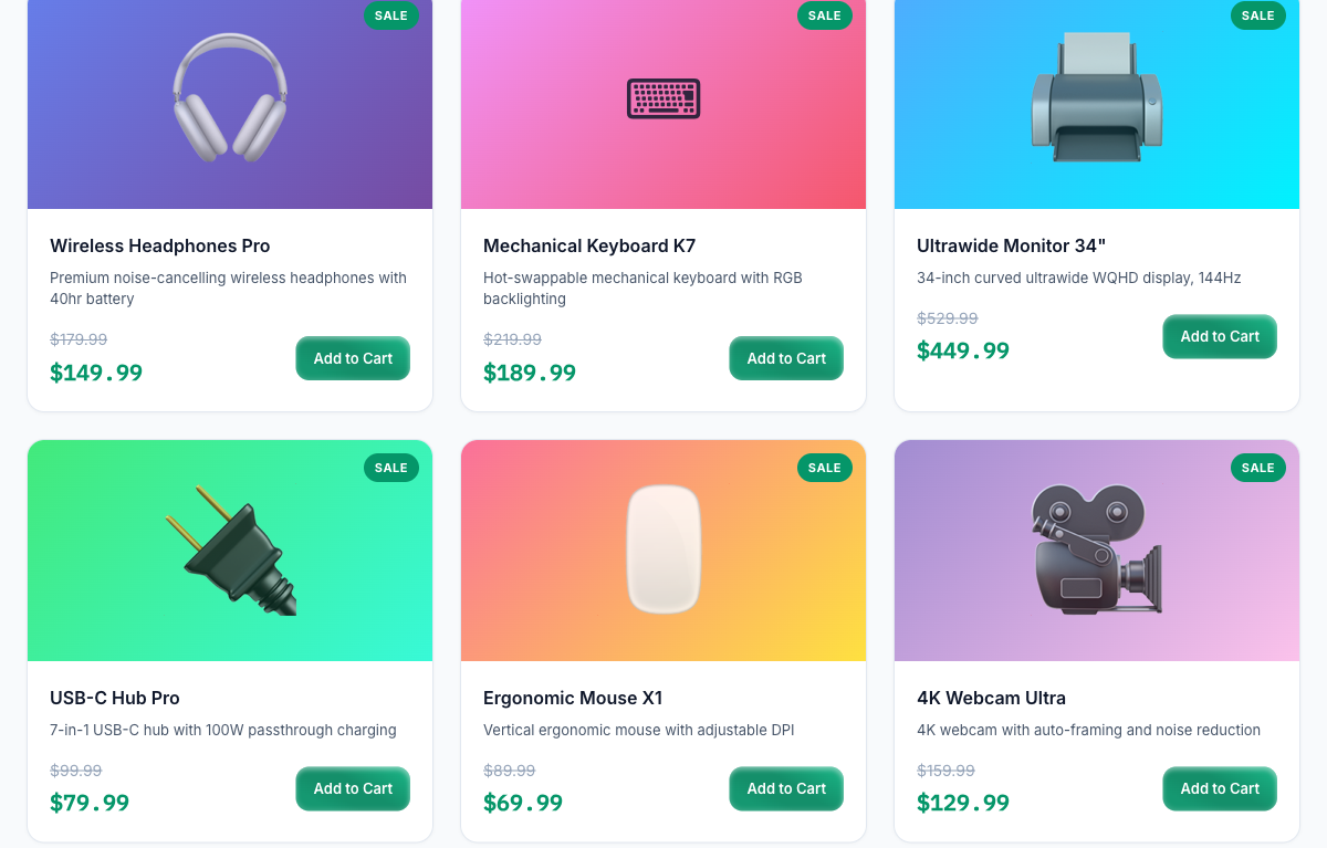 Product catalog — wrong page