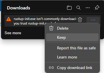 Rust error - keep the app