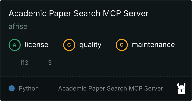 Academic Paper Search Server MCP server
