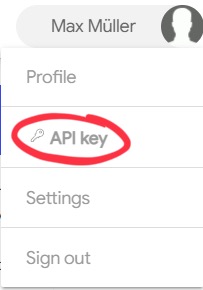 View API key