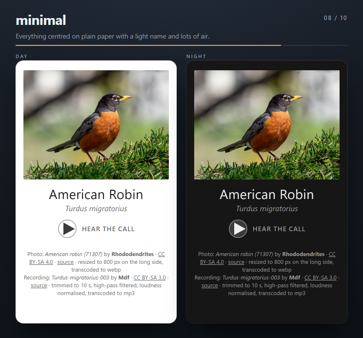 The minimal theme