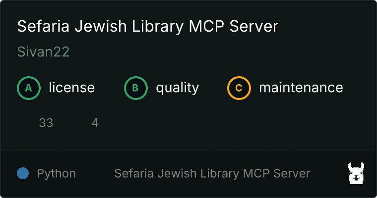 Sefaria Jewish Library Server MCP server