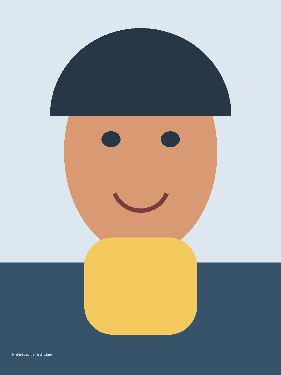 Synthetic portrait input in a tall canvas