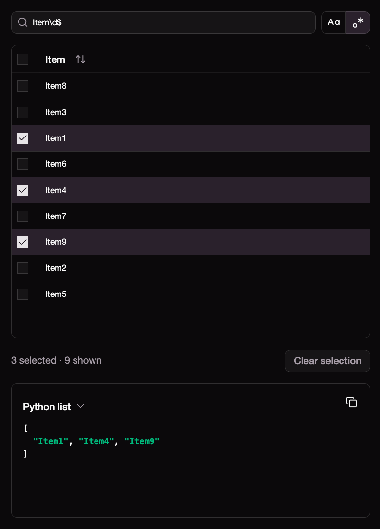 SearchSelect in dark mode